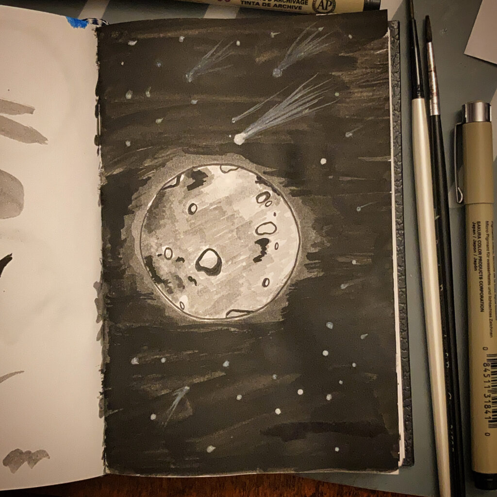 Inktober 2021 Challenge Help me Become a Better Designer Moon